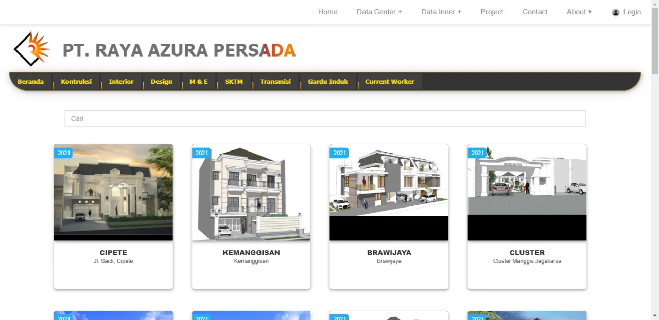 sebuah website dari PT. Raya Azura Persada