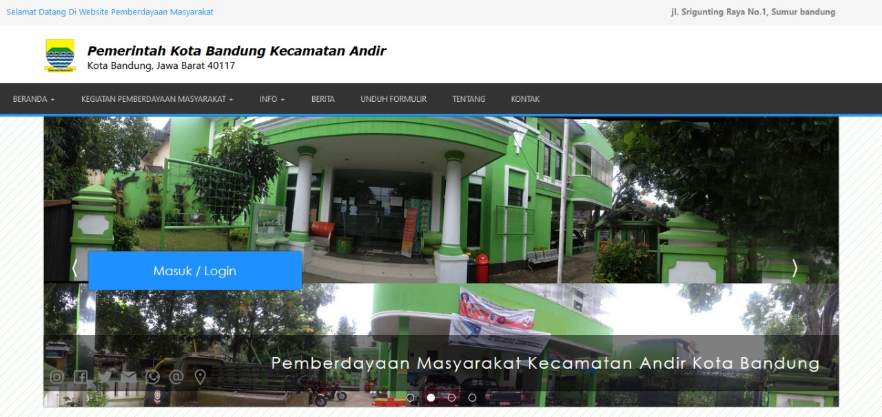Website Command Centre untuk kecamatan Andir